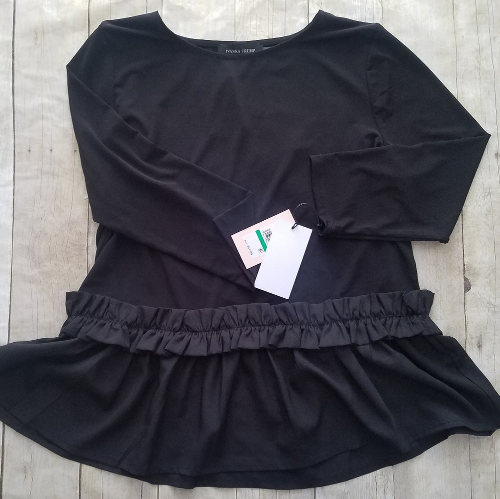 Ivanka Trump Black Peplum Top